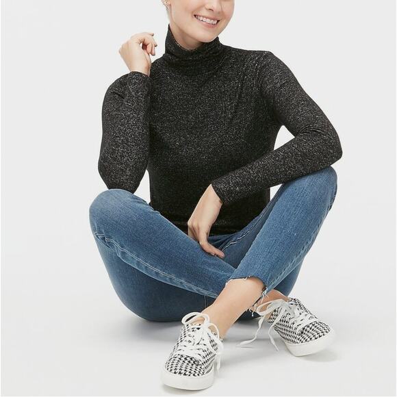 J. Crew Signature Cozy Yarn Turtleneck Sweater Charcoal Gray Long Sleeve Size L - Picture 1 of 11